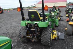 JD 2305 compact tractor w/ 200CX loader and 62'' desk, 4wd, 3pt, PTO, deise