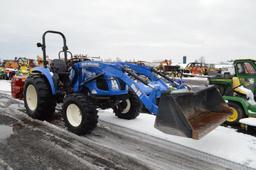 '15 NH Boomer 47 w/ 260TLA loader, 262 hrs, 16 speed gear drive, left hand reverser, 1 remote, 540 p