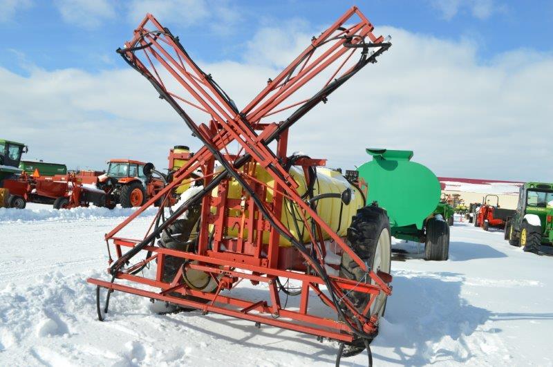 Hardi sprayer w/ 700 gallon tank w/ foam markers, hyd. pump, electric contr