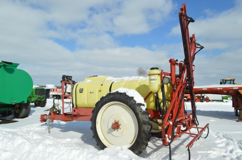 Hardi sprayer w/ 700 gallon tank w/ foam markers, hyd. pump, electric contr