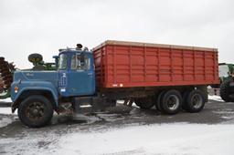 '71 Mack R-685 10 wheel dump truck, w/ 18' steel grain box, 6 speed mack 11