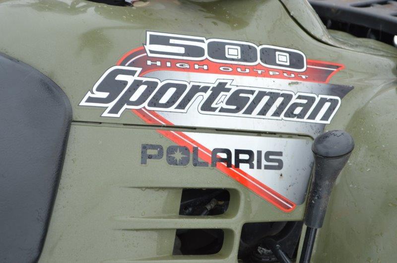 '03 Polaris Sportsman 500 High Output four wheeler w/ front winch & blade,