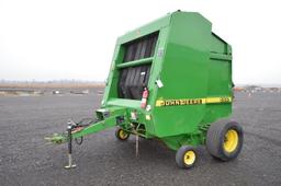 JD 566 round baler w/ string tie, 6'4" pickup, moniter in office