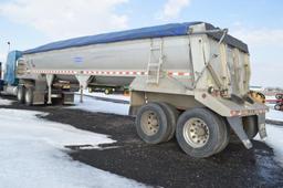 '00 Alumatech 40' frameless dump trailer w/ air ride, liner, roll tarp, gra