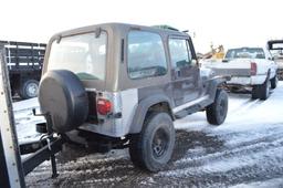 '91 Jeep Wrangler w/ 4wd, 2 door, 5 speed manual shift, 180,000, VIN# 2J4FY