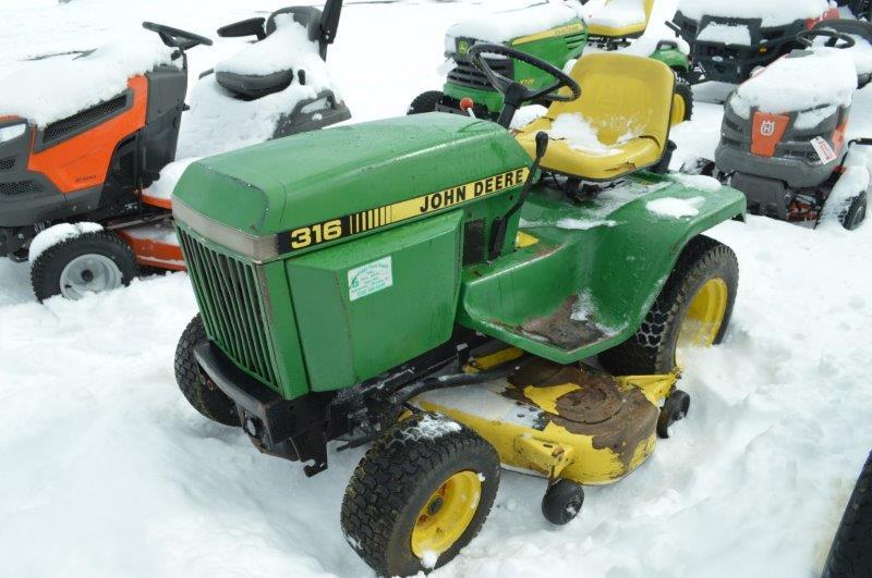 JD 316 mower, 50'' cut, gas