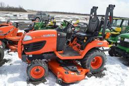 Kubota BX2370 w/161 hrs, 4wd, 60" deck, hydro, 540 pto, 3pt, (like new)