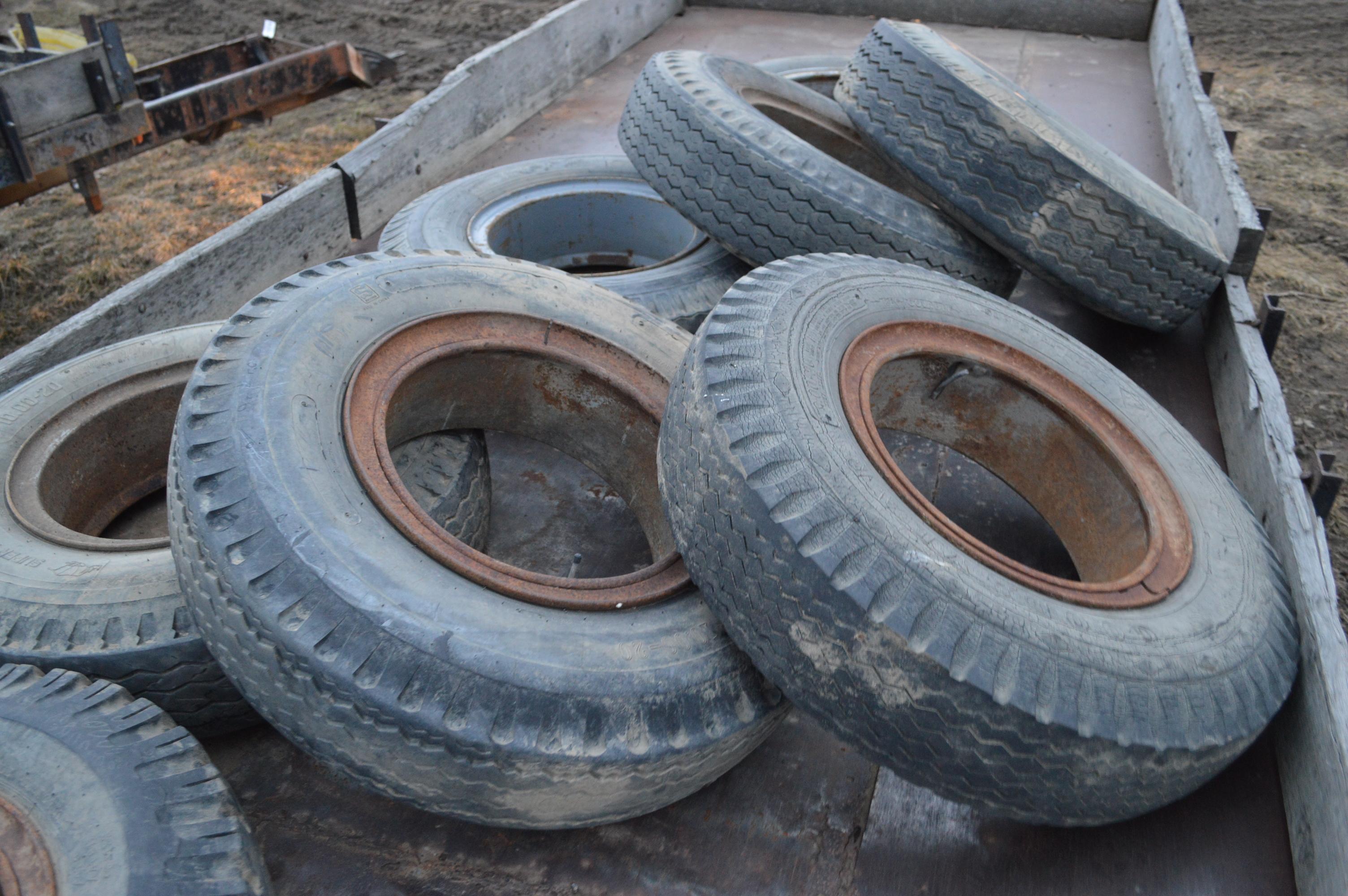 8 used truck tires w/ rims