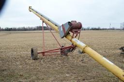 Westfield WR80-31 8''x31' grain auger, w/ 5 hp elec motor, w/ grain hopper