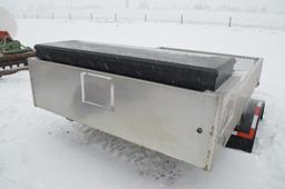 6X9 Aluminum truck bed w/ challenger tool box, (very nice)