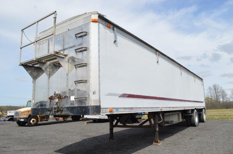 '02 Wilkins 45' walking floor  trailer w/ spread axle, air ride, 11R24.5 rubber, VIN# 1W92M45262S077