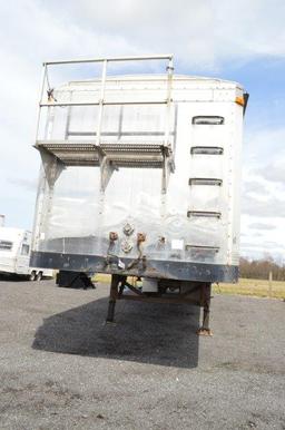 '02 Wilkins 45' walking floor  trailer w/ spread axle, air ride, 11R24.5 rubber, VIN# 1W92M45262S077