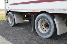 '02 Wilkins 45' walking floor  trailer w/ spread axle, air ride, 11R24.5 rubber, VIN# 1W92M45262S077