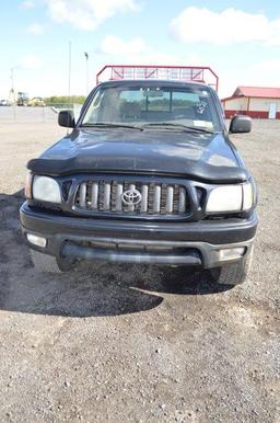 '01 Toyota Tacoma pickup, 4x4, V6 engine, auto trans, power options, 227,341 mi, (title) VIN# 5TEWN7