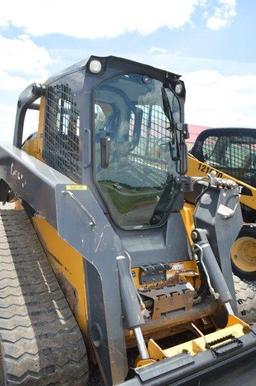 JD 333E skidloader w/ 17" tracks, 3,209 hrs, 2 speed, aux hyd, quick attach, cab w/ AC & heat, Jense