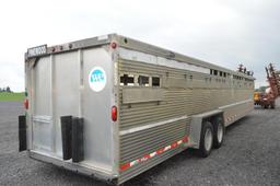 '06 Southern Classic goosneck cattle trailer w/ 3 gates, left & rear doors, 215/75R17.5 tires, 16,00