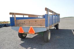 19' hay wagon w/ extention hitch, (removable sides, always been stored inside, used only for hay rid