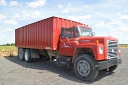 '76 International Loadstar 1800 dump truck w/ 20' grain dump, 21,053 miles, air, hoist, VIN# 32015 (