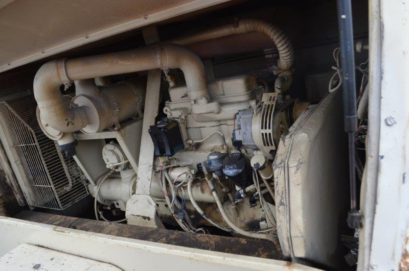 Ingersoll Rand air compressor w/ 1,064 hrs, JD 3 cylinder diesel engine, (sells w/ air hose)