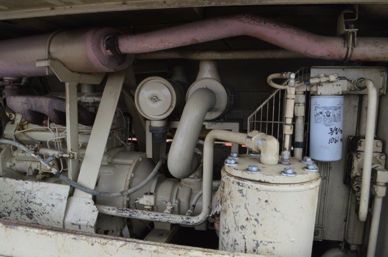 Ingersoll Rand air compressor w/ 1,064 hrs, JD 3 cylinder diesel engine, (sells w/ air hose)