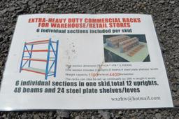 Extra heavy duty commercial racks for warehouse/ retail store, 4 levels, maximum 1100# per level, ma