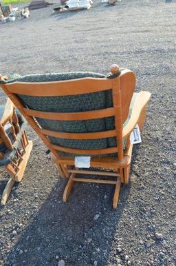 2- indoor rocking chairs , one w/ foot stool