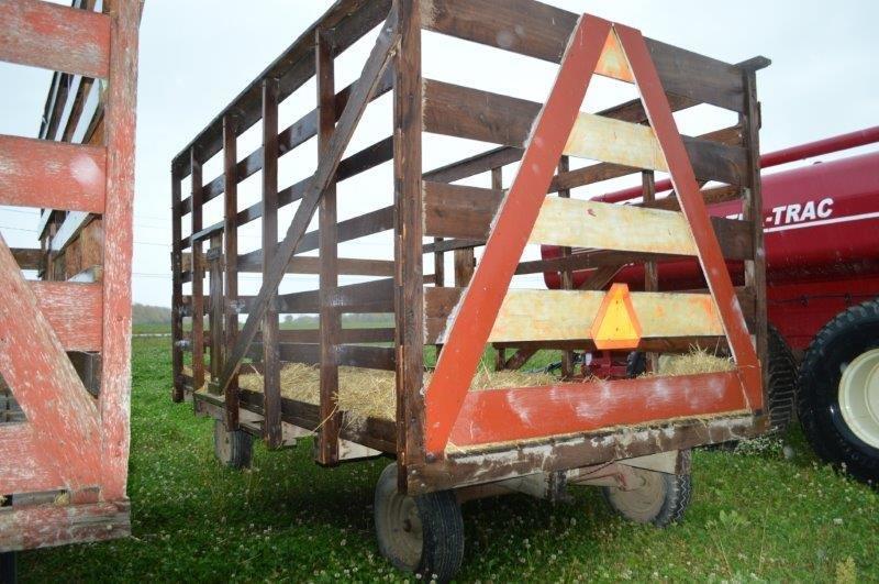 Wooden hay wagon on Electric 5025 12,000# running gear