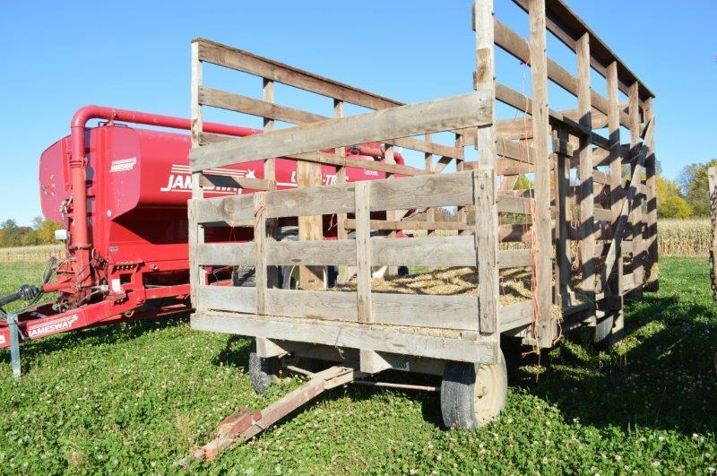 Wooden hay wagon on Electric 5025 12,000# running gear