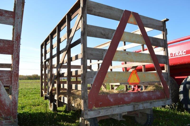 Wooden hay wagon on Electric 5025 12,000# running gear