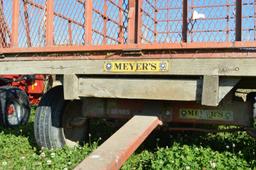 Meyers steel hay wagon w/ wooden floor on Meyers 1000 series running gear