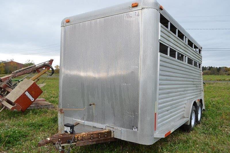 '09 Custom-Fab 14' alum cattle trailer, bumper hitch, elect brakes