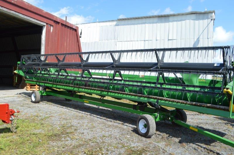 '12 JD 630F hydro-flex full finger 30' flex head w/ high stone rails, 2 owners manuel