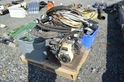 Pallet of misc wire and pumps and misc