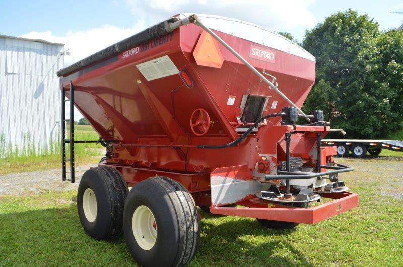 Salford PTPG 8 ton Salford/BBI Stainless Liberty fertilizer spreader w/ roll tarp, hyd & wheel drive