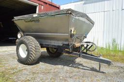 GVM Transpread 8 ton stain less steel fert. spreader, 30'' belt, tarp, hyd & wheel drive, double spi