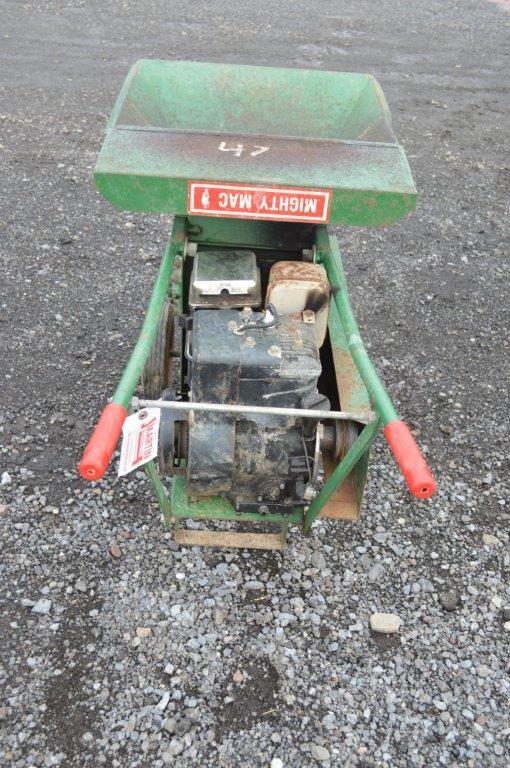 Mighty Mac wood chipper, 8.5'' thoat, 5hp