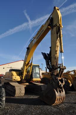 Komatsu PC300LC excavator w/ Geith quick coupler & 30'' digging bucket, manual thumb, 3spd, (one own