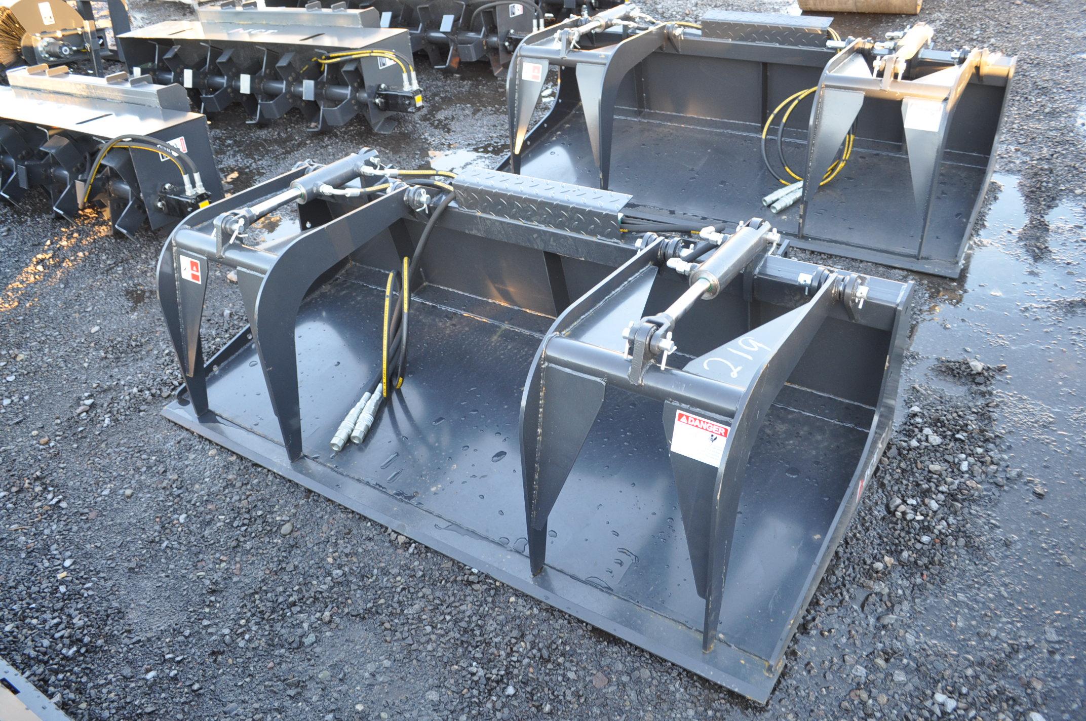 JCT heavy duty skid mount 6' grapple bucket