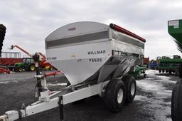 Willmar super 600 narrow track 8 ton fert spreader w/ tarp, double spinner