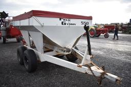 Field Gymmy Spinner 550 fert spreader w/ tandem axle, tarp, 5 ton, double spinner