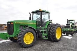 JD 8100 tractor w/ 6,445 original hrs, cab w/ heat/air, 16spd power shift, 4wd, 8 front weights, 100