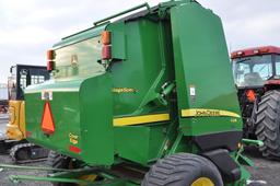 JD 854 Silage Special round baler, w/ crop cutter, cover edge, net wrap, auto chain lube, 500-45-22.