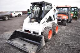 Bobcat 773 skid steer w/ new tires, 3873 hrs, quick att, sells w/ 66'' material bucket