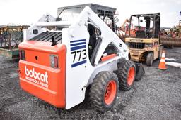 Bobcat 773 skid steer w/ new tires, 3873 hrs, quick att, sells w/ 66'' material bucket