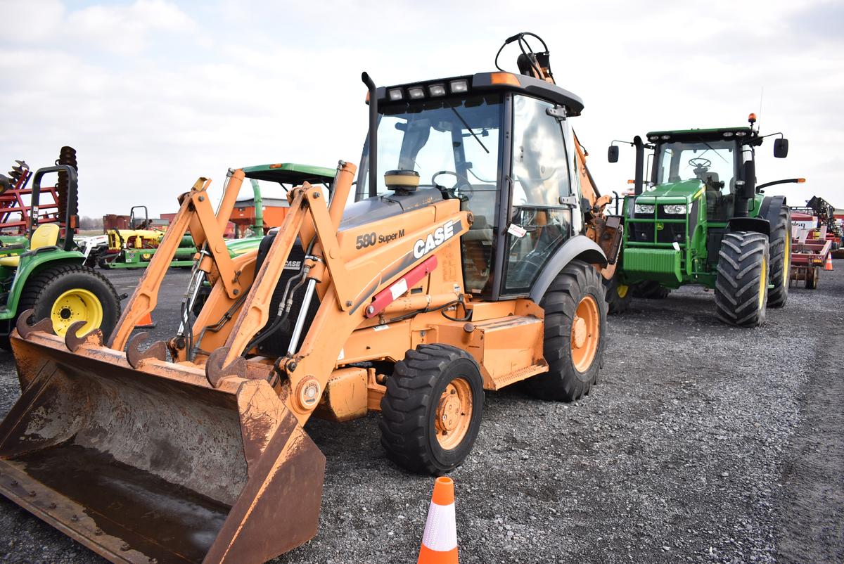 Case 580 Super M backhoe w/5843hrs, 4wd, ext hoe, ride control, 2 stick oper (nice)