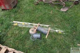 Lot of fence wire/stakes