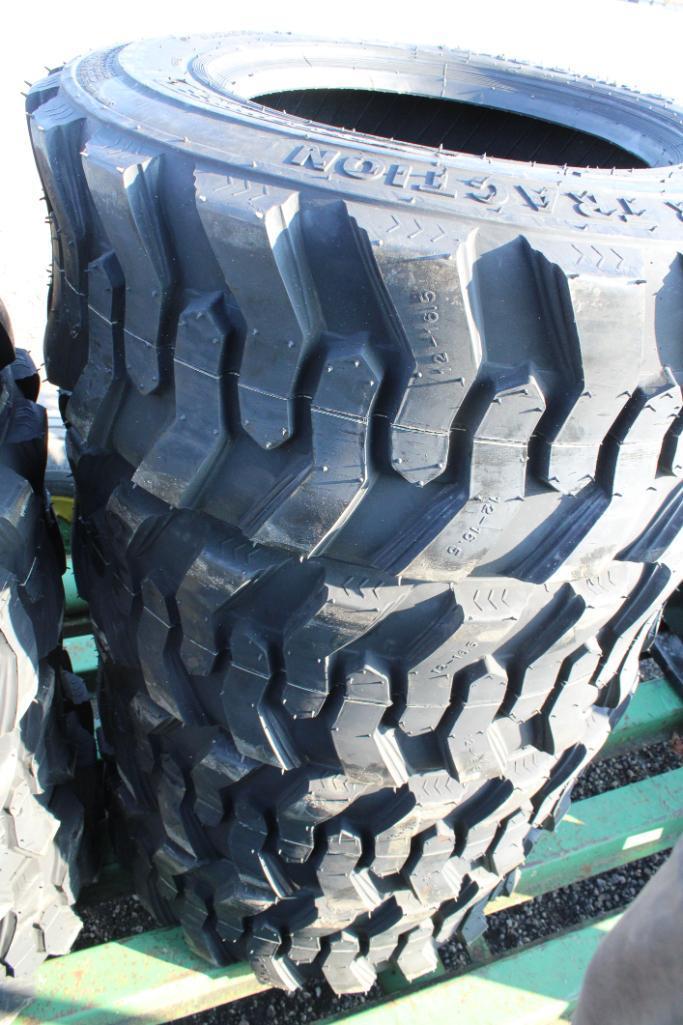 Set of Fore runner 12-16.5 skid loader tires (x4)