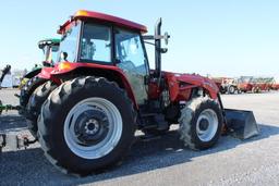 CIH MXM130 tractor w/ CIH LX146 quick att loader w/ 7' material bucket