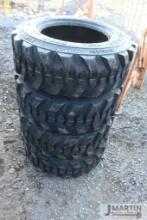 Set of 4-10-16.5NHS skid loader tires