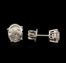 14KT White Gold 1.83 ctw Diamond Stud Earrings